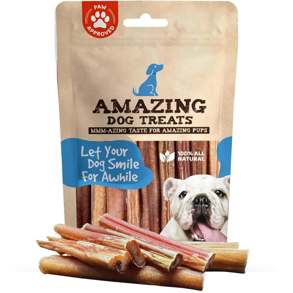 Amazing Dog Treats - 4-6 Inch Variety Bully Sticks (10 oz) - Premium Dog Chews - All Natural Rawhide Alternative - Long Lasting Dog Treats - No Hide Dog Chew- 100% Beef - Promotes Canine Dental Health