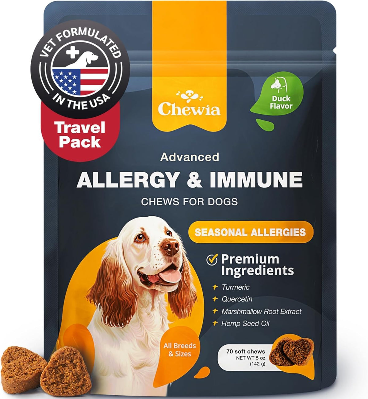 Dog Allergy Relief Chews - Itch Relief for Dogs - Anti Itch - Dog Allergy Chews - US Formulated Dog Itching Skin Relief with Salmon Oil - Immune Health Seasonal Allergies & Hot Spots Support Treats